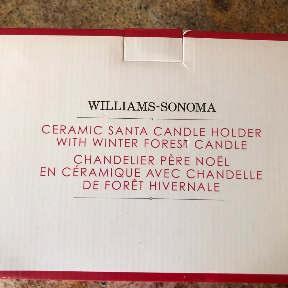 Williams Sonoma Christmas Santa candle holder